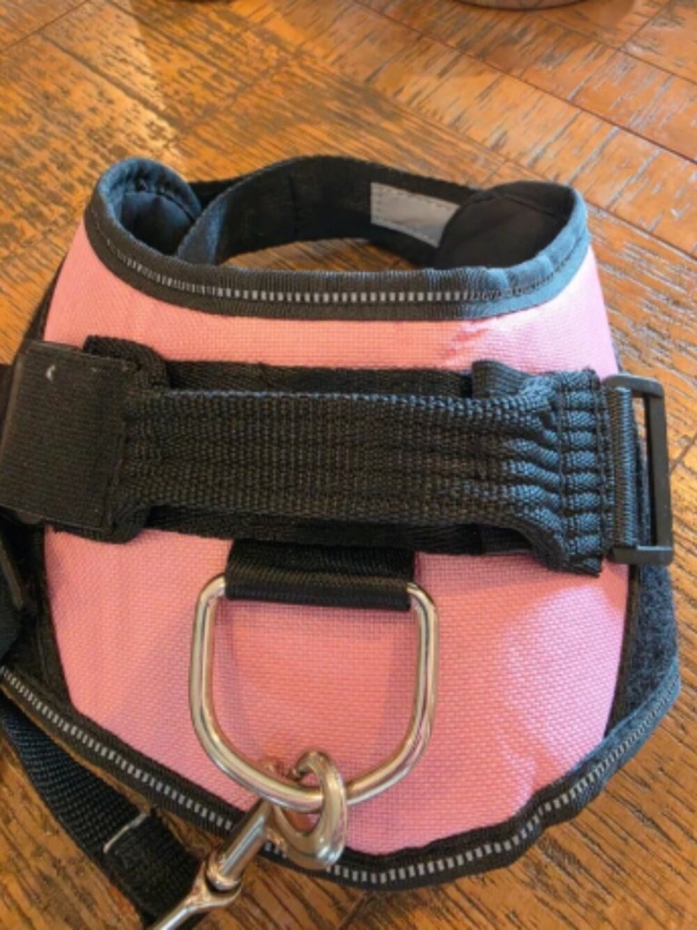 Pink and Black Reflective Dog Harness - Size Medium